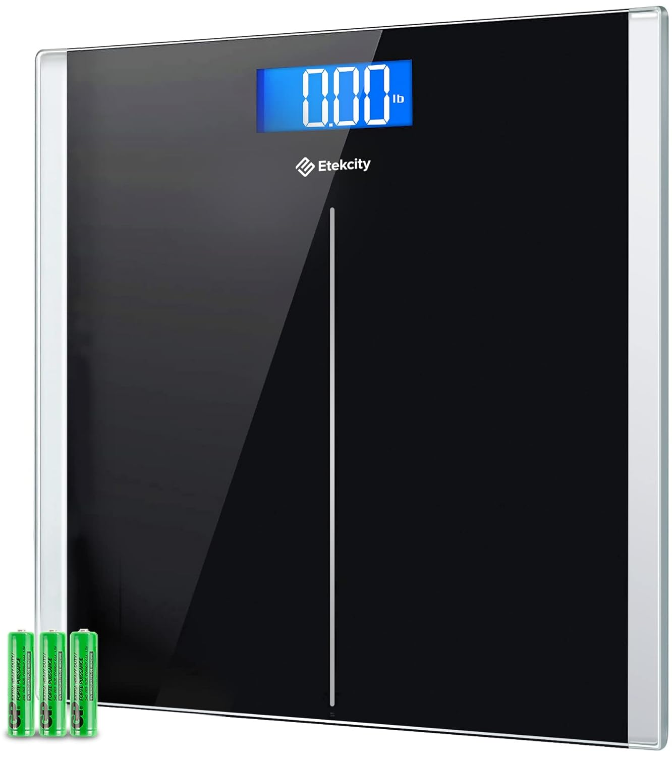 Digital Body Weight Bathroom Scale with Large Tempered Glass Platform, High Precision, LCD Display, 400 lb Capacity, Batteries Included
