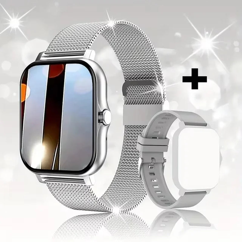 Smart Fitness Watch with Health Monitoring, Waterproof Design, and Bluetooth Call Functionality for Men and Women - Compatible with iOS and Android (Model HT30)
