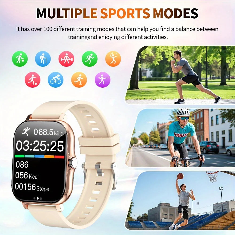 G.L Wear 1.83-Inch HD Smartwatch with Bluetooth Calling, Heart Rate Monitor, Fitness Tracker, and Activity Monitoring for Men & Women