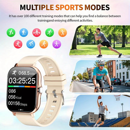 G.L Wear 1.83-Inch HD Smartwatch with Bluetooth Calling, Heart Rate Monitor, Fitness Tracker, and Activity Monitoring for Men & Women