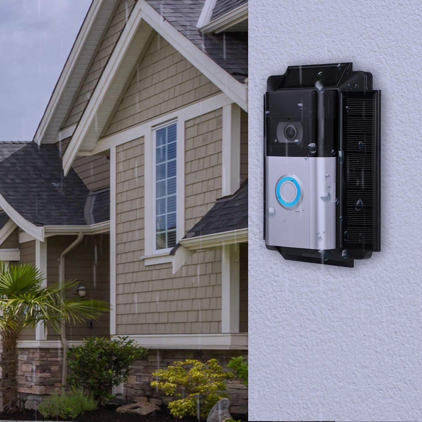 Solar Charger Mount Compatible with R.Ing Video Doorbell 3, 3 plus and 4, R.Ing Doorbell Battery plus and Pro (1 Pack, Black)