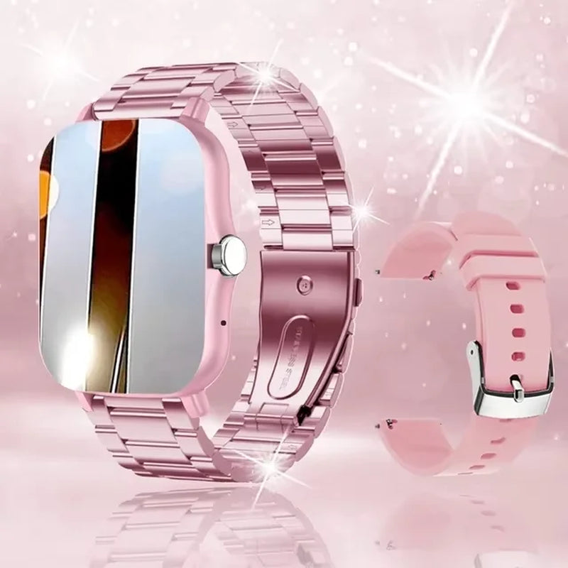 Smart Fitness Watch with Health Monitoring, Waterproof Design, and Bluetooth Call Functionality for Men and Women - Compatible with iOS and Android (Model HT30)