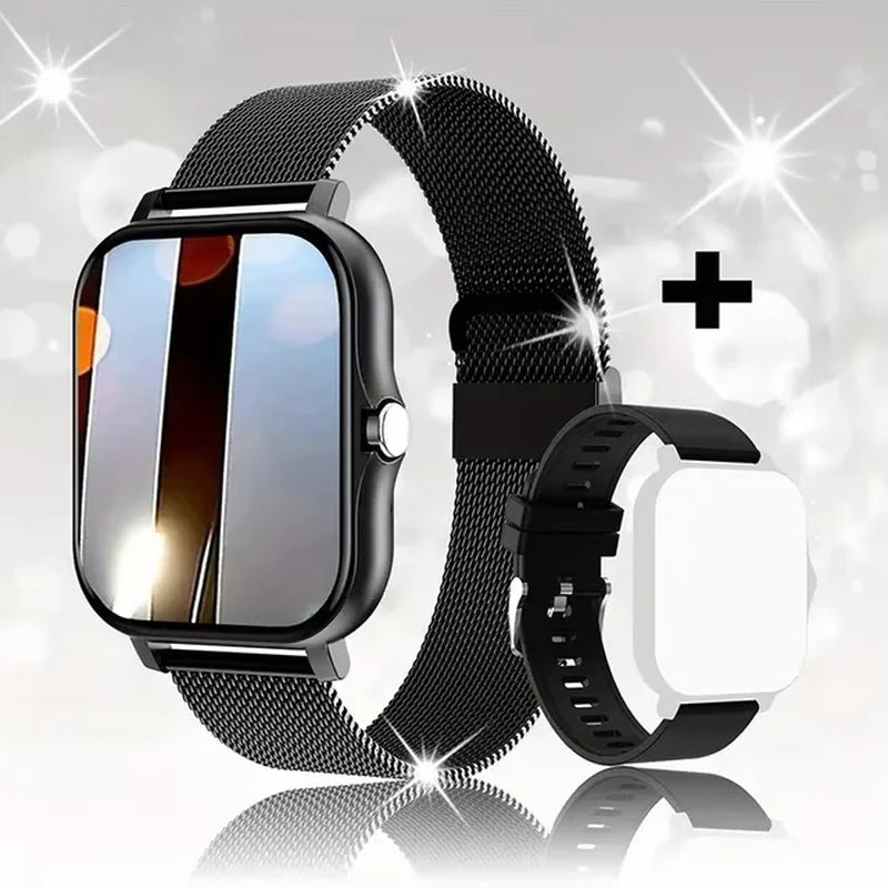 Smart Fitness Watch with Health Monitoring, Waterproof Design, and Bluetooth Call Functionality for Men and Women - Compatible with iOS and Android (Model HT30)