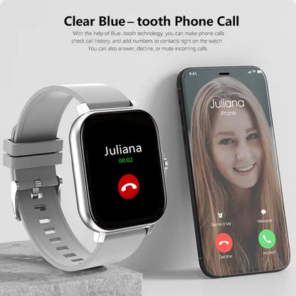 Smart Fitness Watch with Health Monitoring, Waterproof Design, and Bluetooth Call Functionality for Men and Women - Compatible with iOS and Android (Model HT30)