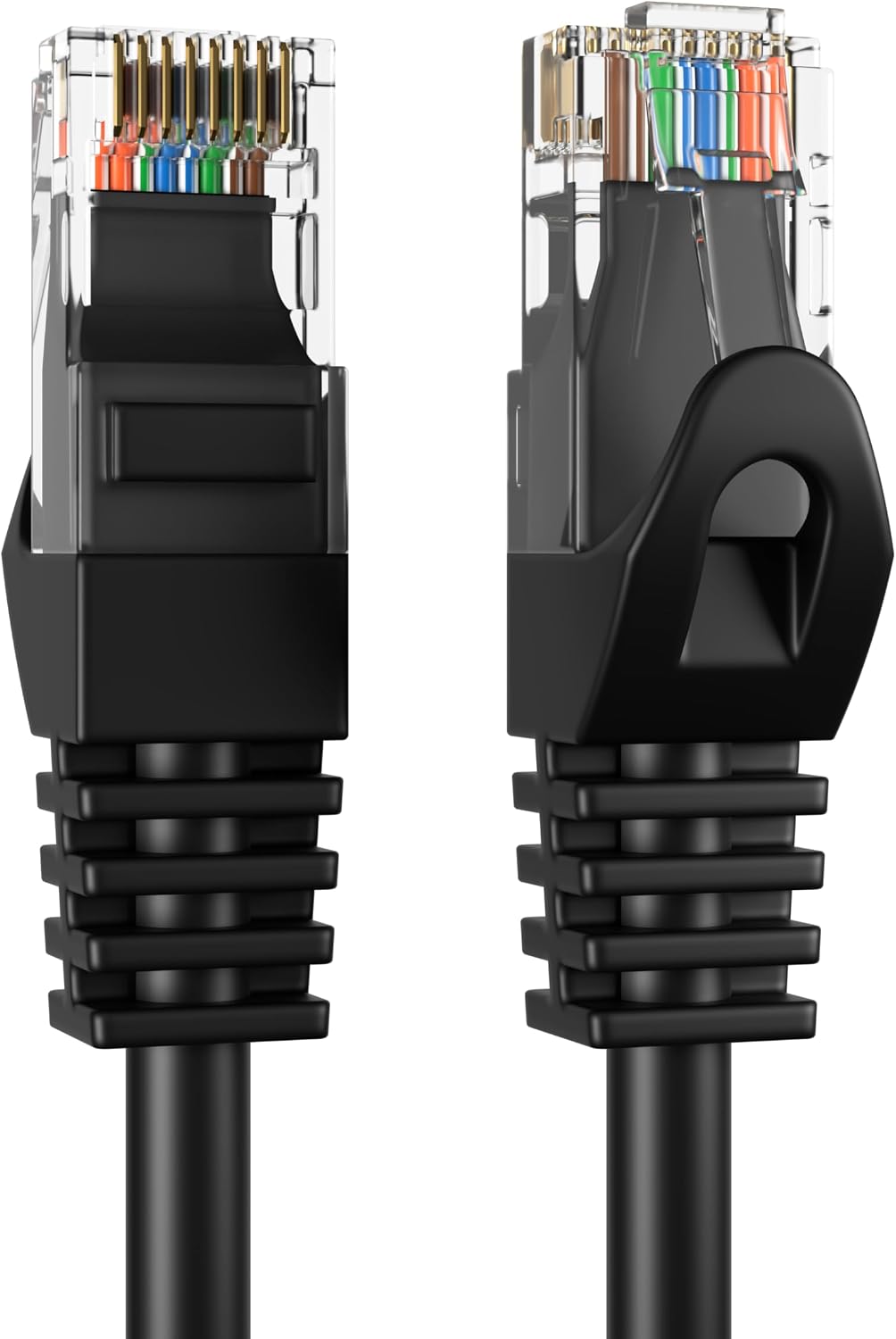 Cat5E 100FT Network Ethernet Patch Cable, 350Mhz Internet Wire, Backwards Compatible with Cat5, for PC, Modem, Router, Consoles for Home and Office, Black
