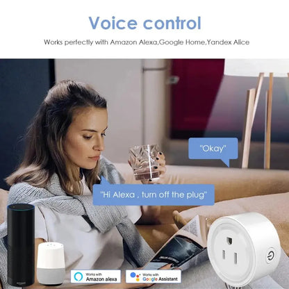Tuya Smart Wifi Plug US Standard Wireless Outlet 10A Remote Control Smart Home Appliances Work with Alexa Google Home