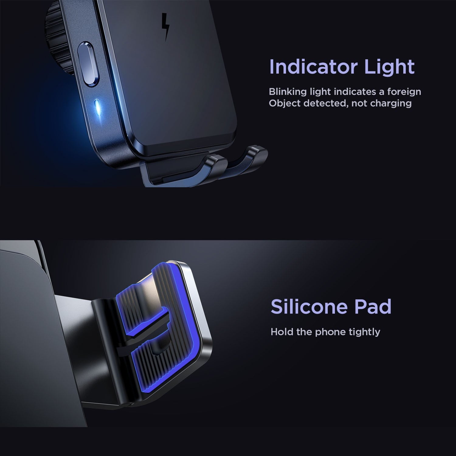 3 in 1 Wireless Car Charger, 15W Fast Charging Phone Car Mount Auto-Clamping Windshield Dashboard Air Vent Car Phone Holder for Iphone, Samsung, All Smartphones