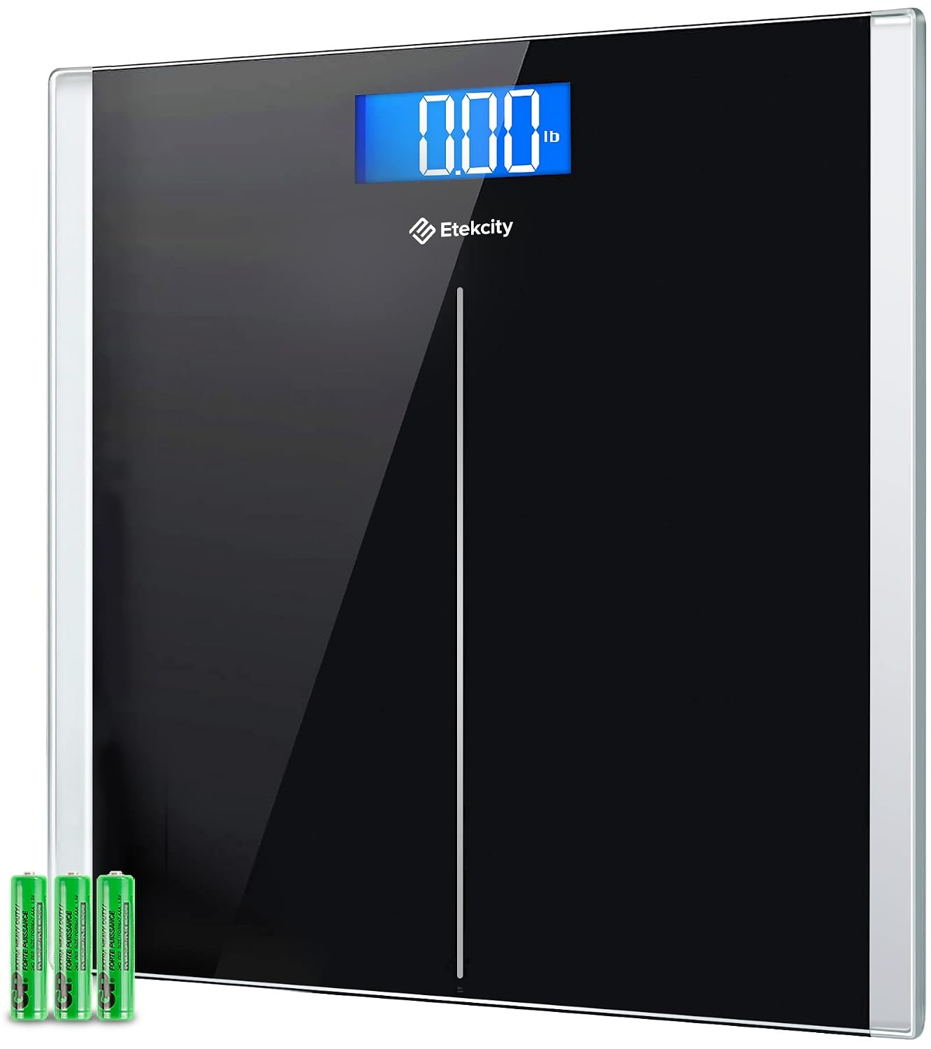 Digital Body Weight Bathroom Scale with Large Tempered Glass Platform, High Precision, LCD Display, 400 lb Capacity, Batteries Included