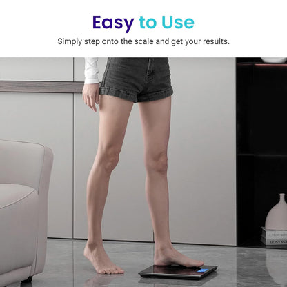 Digital Body Weight Bathroom Scale with Large Tempered Glass Platform, High Precision, LCD Display, 400 lb Capacity, Batteries Included