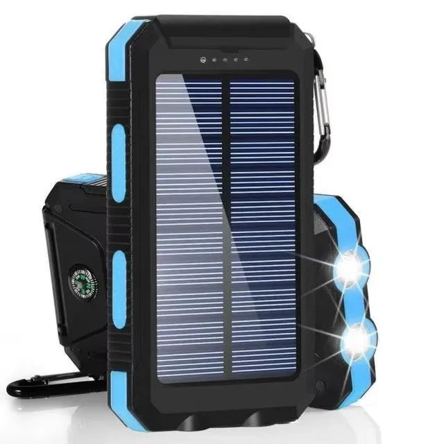 Solar Power Bank 50000Mah Portable Charging Poverbank External Battery Charger Strong Light LDE Light for All Smartphones