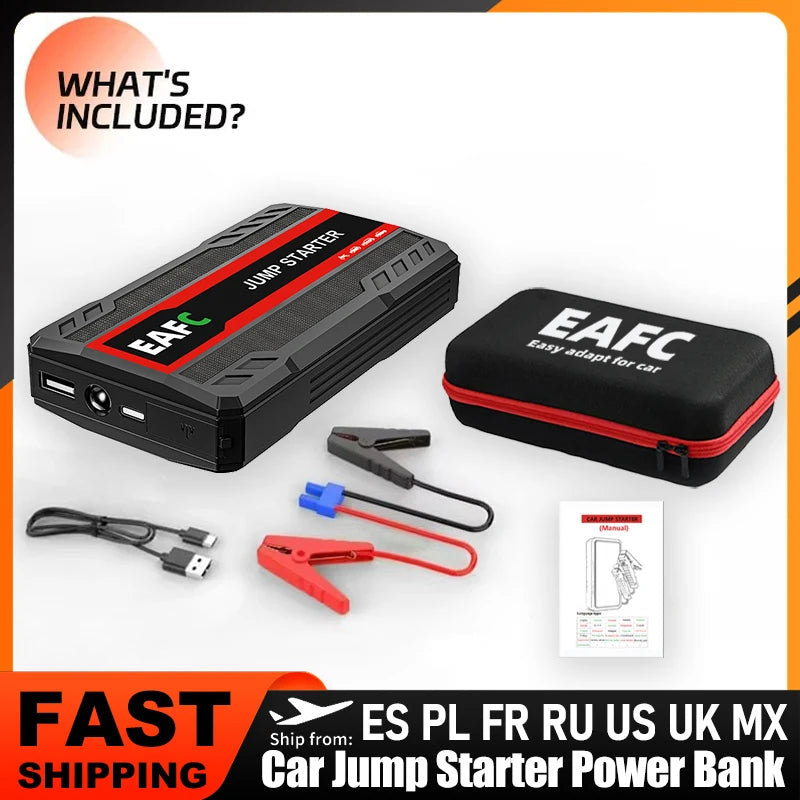 Car Jump Starter Battery Power Bank 600A Portable Emergency Starter Booster 12V Auto Starting Device for Petrol Vehicle Start