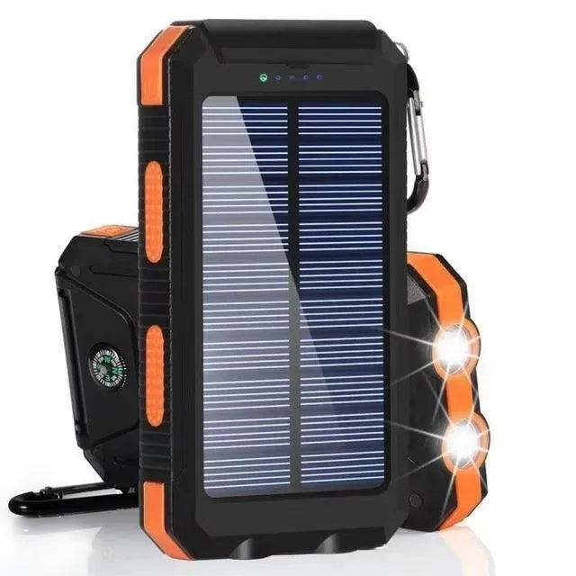 Solar Power Bank 50000Mah Portable Charging Poverbank External Battery Charger Strong Light LDE Light for All Smartphones