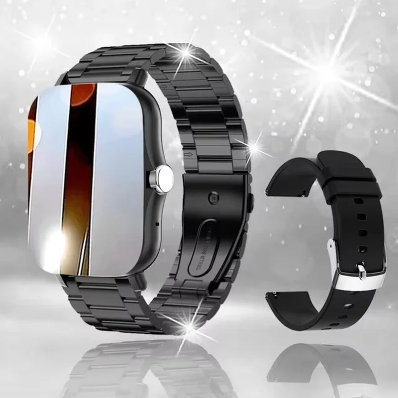 Smart Fitness Watch with Health Monitoring, Waterproof Design, and Bluetooth Call Functionality for Men and Women - Compatible with iOS and Android (Model HT30)