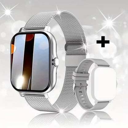Smart Fitness Watch with Health Monitoring, Waterproof Design, and Bluetooth Call Functionality for Men and Women - Compatible with iOS and Android (Model HT30)