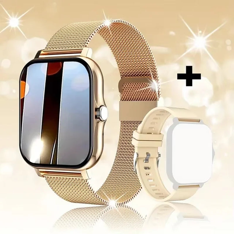 Smart Fitness Watch with Health Monitoring, Waterproof Design, and Bluetooth Call Functionality for Men and Women - Compatible with iOS and Android (Model HT30)