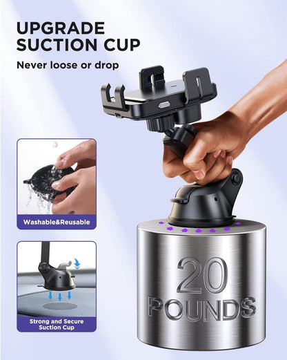 3 in 1 Wireless Car Charger, 15W Fast Charging Phone Car Mount Auto-Clamping Windshield Dashboard Air Vent Car Phone Holder for Iphone, Samsung, All Smartphones